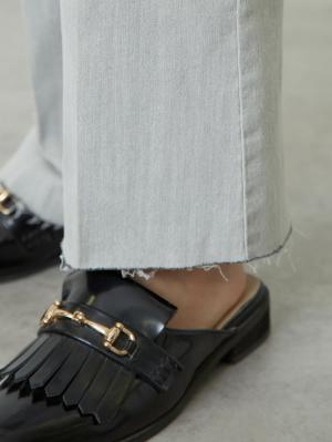 マタニティ パンツ|ain（アイン）センタープレスデニムフレアパンツ　マタニティ・産後【出産後も長く使える】