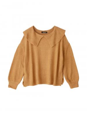 マタニティ トップス|ビックカラーエアリーニット　マタニティ・授乳服【出産後も長く使える】|キャメル