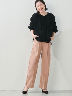 マタニティ トップス|ボリュームスリーブアランニットトップス　マタニティ・授乳服