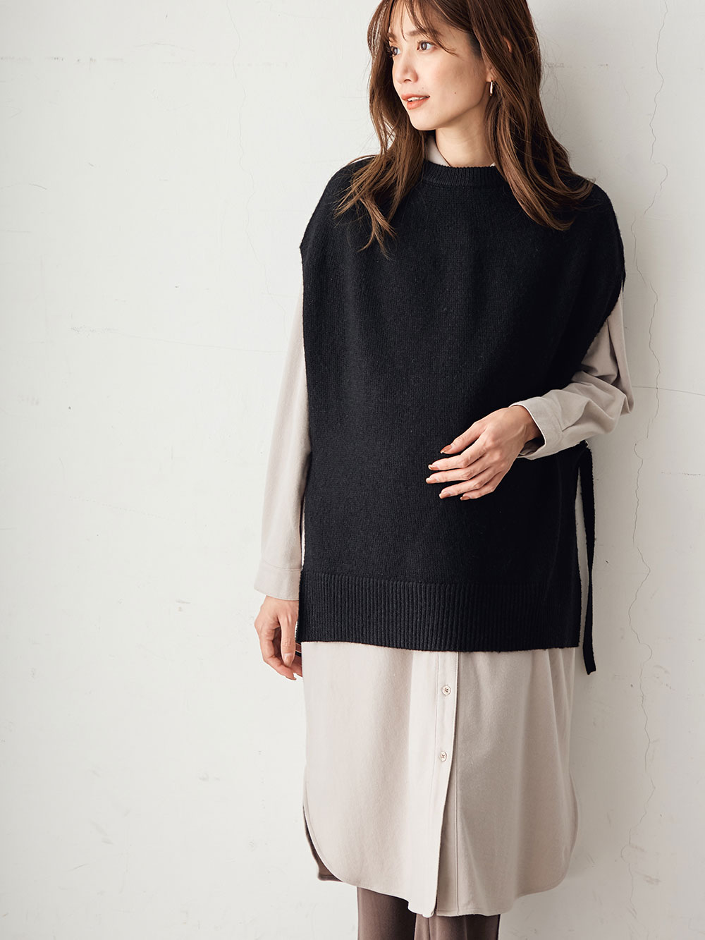 ノルディック柄授乳にも便利なニットベスト マタニティ・授乳服 | マタニティ トップス(品番：10128) ｜マタニティウェア・授乳服通販｜  エンジェリーベ 公式