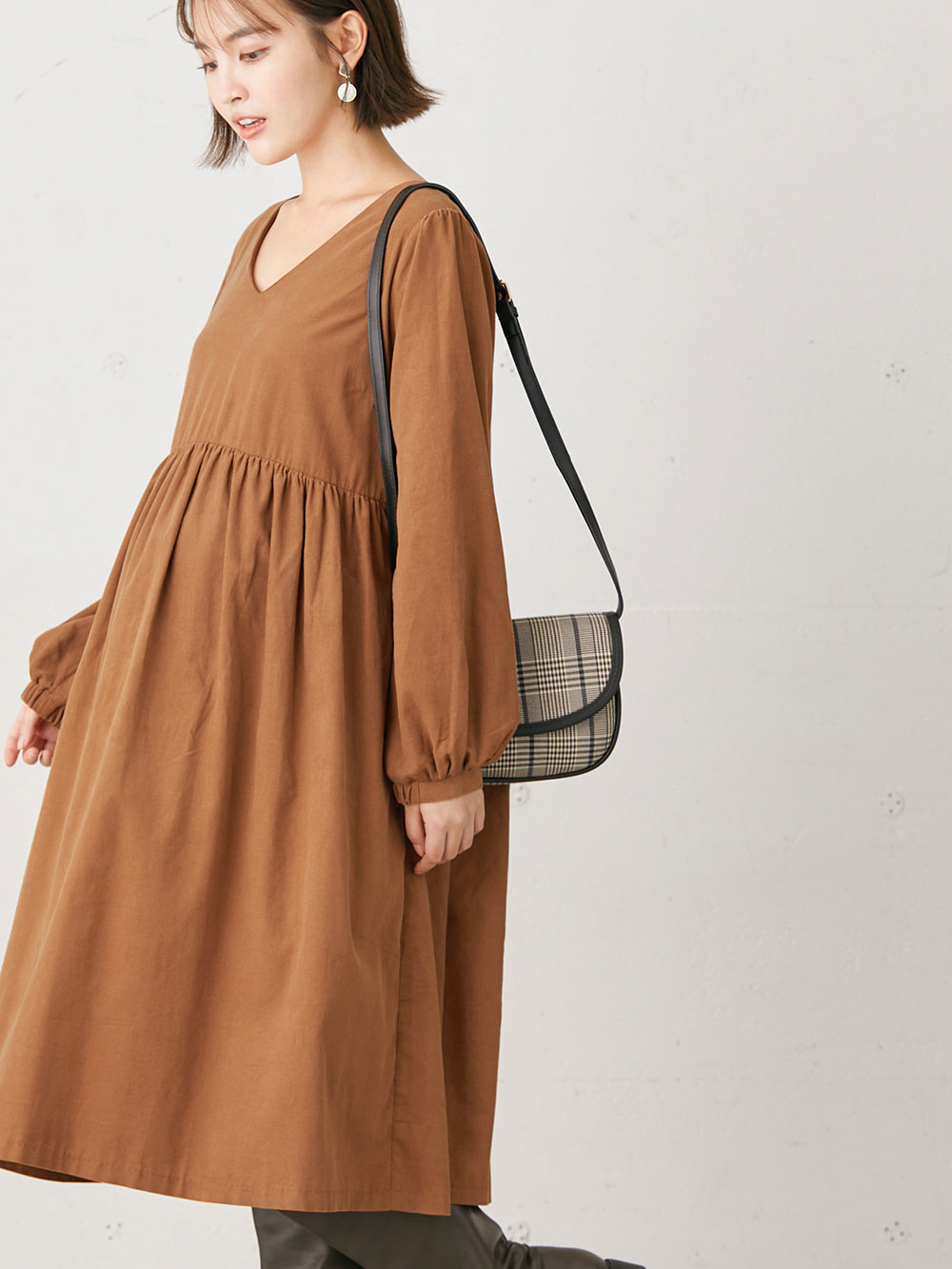 イウエンマトフ ファイン コーデュロイ ガウン ワンピース 36 定価4.6  