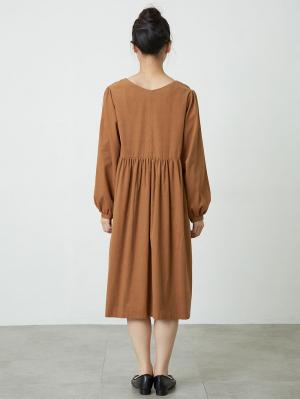 マタニティ ワンピース|【2丈展開】コーデュロイワンピース　マタニティ・授乳服