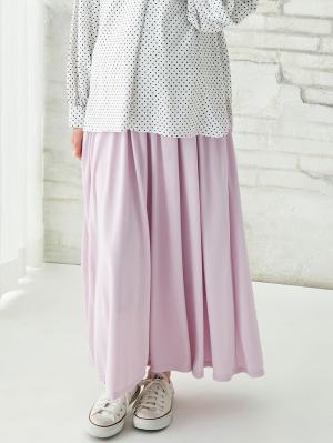 マタニティ スカート|ain（アイン）　エステル布帛見えロングスカート【出産後も長く使える】|ラベンダー