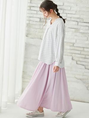 マタニティ スカート|ain（アイン）　エステル布帛見えロングスカート【出産後も長く使える】|ラベンダー