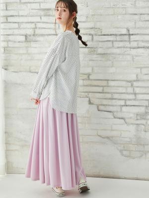 マタニティ スカート|ain（アイン）　エステル布帛見えロングスカート【出産後も長く使える】|ラベンダー