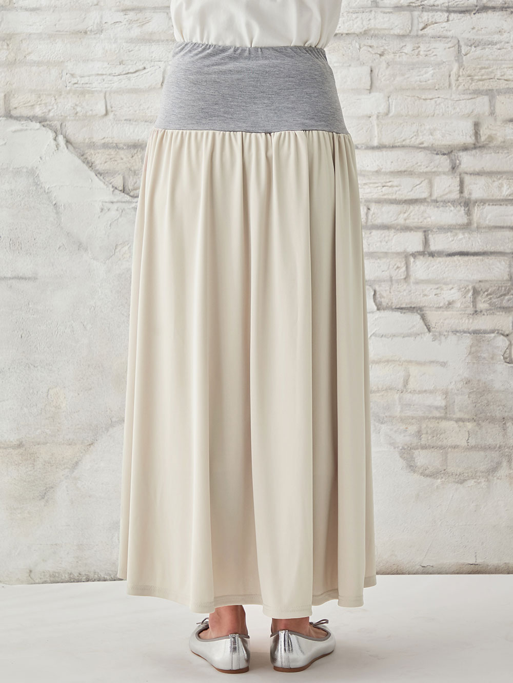マタニティ スカート|ain（アイン）　エステル布帛見えロングスカート【出産後も長く使える】