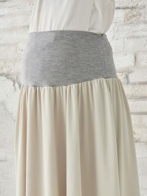 マタニティ スカート|ain（アイン）　エステル布帛見えロングスカート【出産後も長く使える】