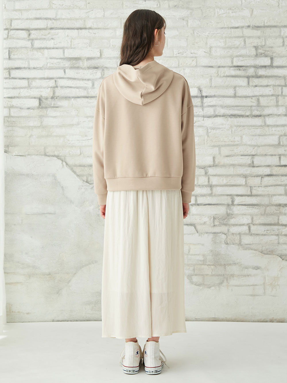 マタニティ ワンピース|ain（アイン）　パーカードッキングワンピース　ダンボールニット素材　マタニティ・授乳服