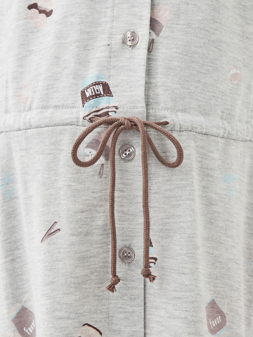 マタニティ パジャマ・ルームウェア|mutti ei(ムッティアイ)ネグリジェパジャマ カフェプリント天竺素材