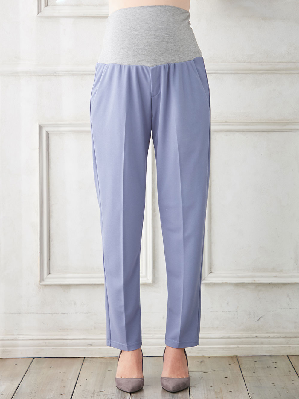 マタニティ パンツ|ain（アイン）接触冷感センタープレステーパードパンツ　マタニティ【出産後も長く使える】