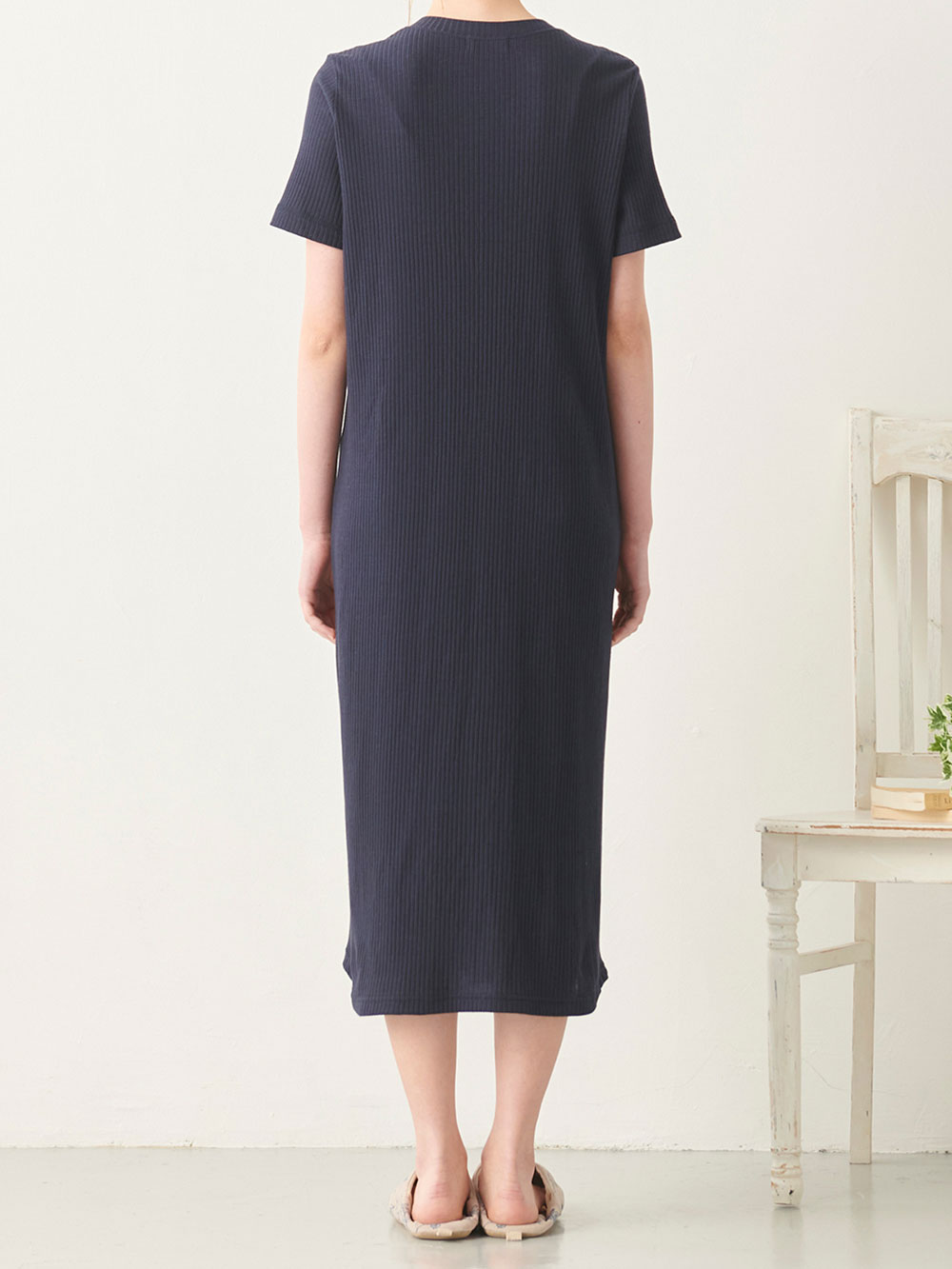 マタニティ パジャマ・ルームウェア|mutti ei（ムッティアイ）半袖ネグリジェパジャマ　無地テレコ　マタニティ・授乳パジャマ