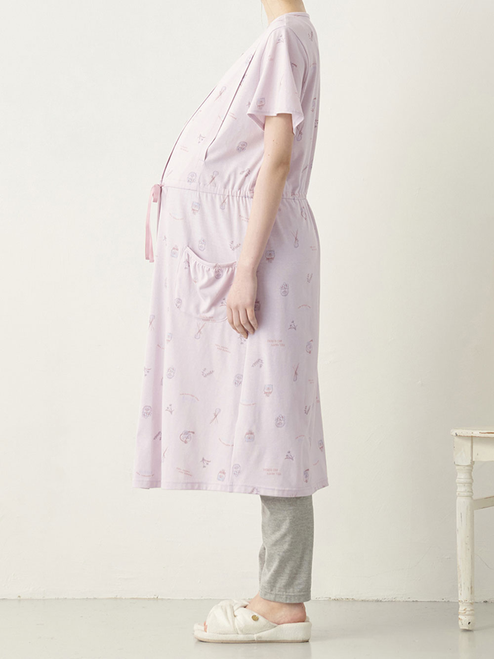 マタニティ パジャマ・ルームウェア|2WAYマタニティパジャマ　天竺フレグランス柄　マタニティ・授乳パジャマ