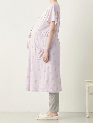 マタニティ パジャマ・ルームウェア|2WAYマタニティパジャマ　天竺フレグランス柄　マタニティ・授乳パジャマ