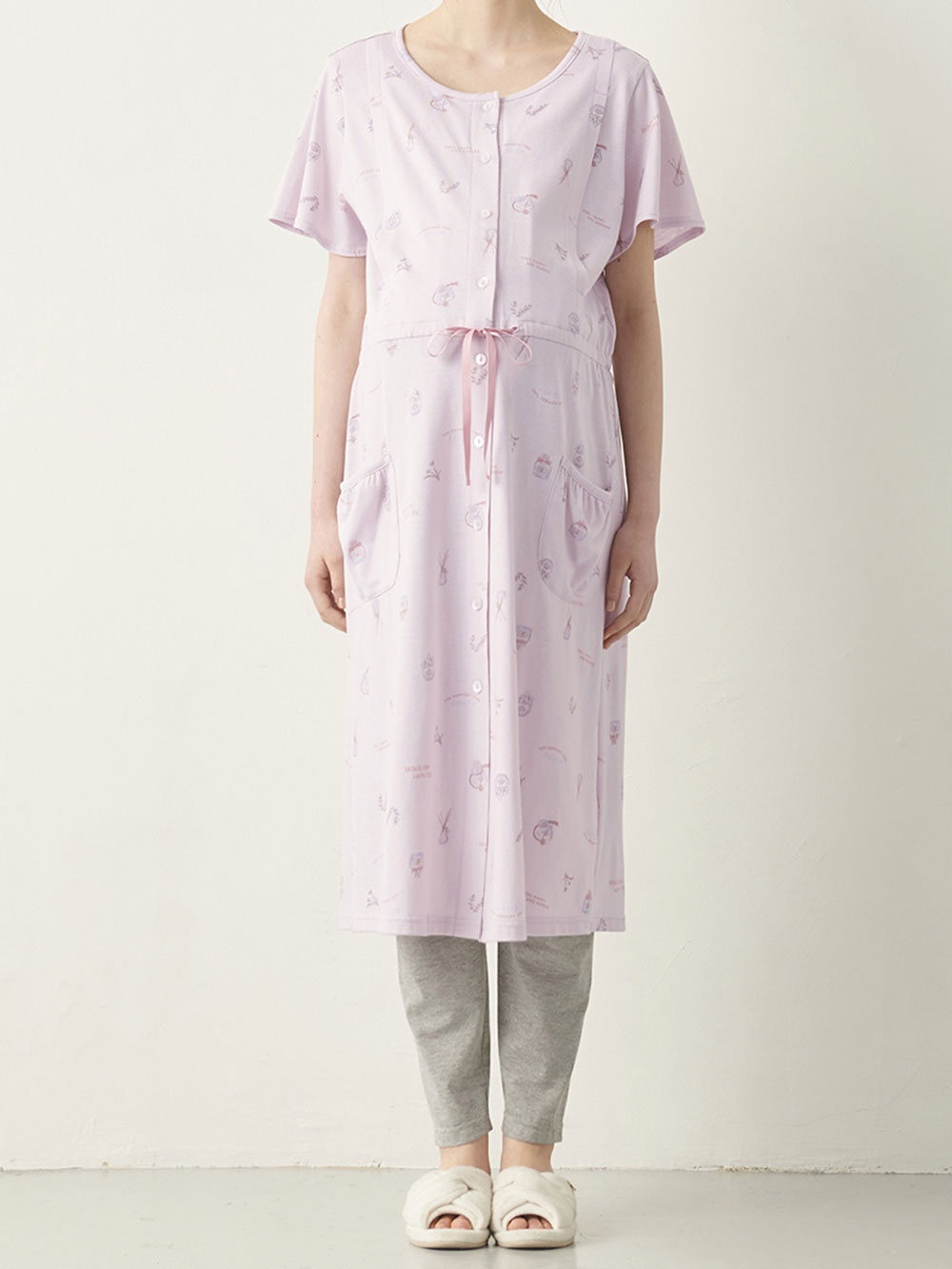 マタニティ パジャマ・ルームウェア|2WAYマタニティパジャマ　天竺フレグランス柄　マタニティ・授乳パジャマ