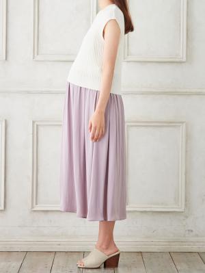 マタニティ ワンピース|ain（アイン）リブニット×ヴィンテージサテンドッキングワンピ　マタニティ・授乳服【出産後も長く使える】