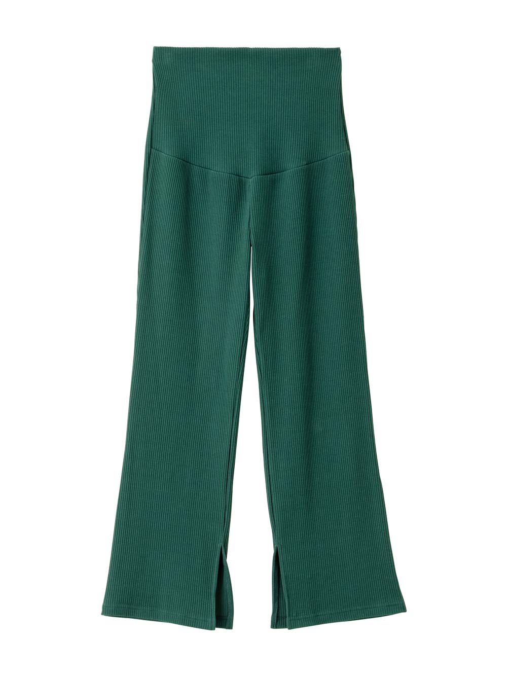 マタニティ パンツ|ain（アイン）　接触冷感リブフレアパンツ【出産後も長く使える】|グリーン