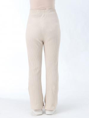 マタニティ パンツ|ain（アイン）　接触冷感リブフレアパンツ【出産後も長く使える】