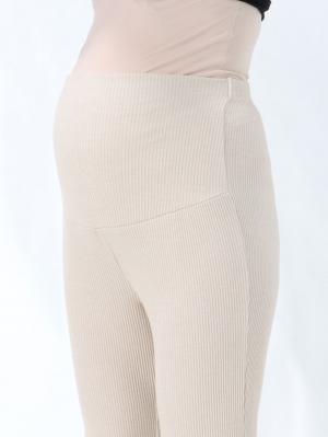 マタニティ パンツ|ain（アイン）　接触冷感リブフレアパンツ【出産後も長く使える】