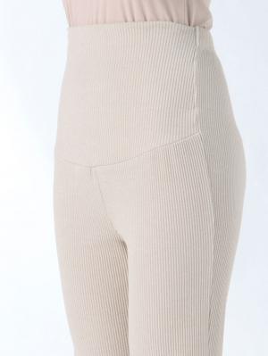 マタニティ パンツ|ain（アイン）　接触冷感リブフレアパンツ【出産後も長く使える】