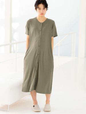 マタニティ パジャマ・ルームウェア|fairy（フェアリー）便利な2WAYワンピース（半袖タイプ）　マタニティ・授乳服|カーキ