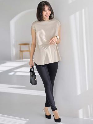 マタニティ トップス|コットン100％フレンチスリーブトップス　マタニティ・授乳服|トープ