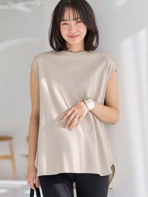 コットン100％フレンチスリーブトップス　マタニティ・授乳服