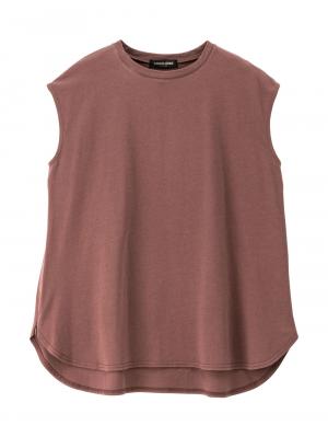 マタニティ トップス|コットン100％フレンチスリーブトップス　マタニティ・授乳服|ブラウンパープル