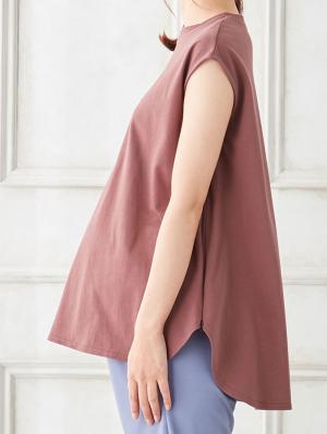 マタニティ トップス|コットン100％フレンチスリーブトップス　マタニティ・授乳服