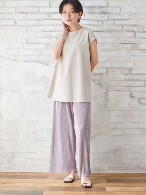 マタニティ トップス|コットン100％フレンチスリーブトップス　マタニティ・授乳服