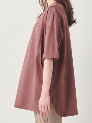 マタニティ トップス|コットン100％ポケット付きチュニックトップス　マタニティ・授乳服【出産後も長く使える】