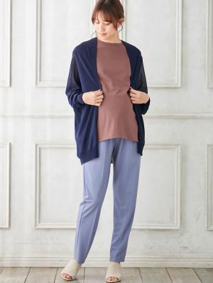 マタニティ トップス|【UV遮蔽率90%以上】【抗菌】【接触冷感】ポンチョカーディガン【出産後も長く使える】|ネイビー