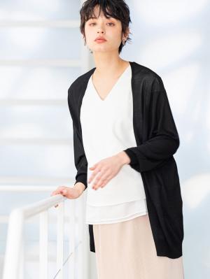 【買うほどおトク！メモリアル割対象】【UV遮蔽率90％以上】【抗菌】【接触冷感】ポンチョカーディガン【出産後も長く使える】10169