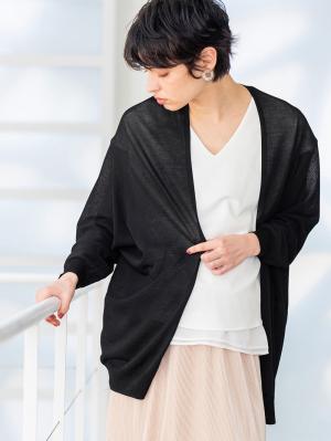 マタニティ トップス|【UV遮蔽率90%以上】【抗菌】【接触冷感】ポンチョカーディガン【出産後も長く使える】|ブラック