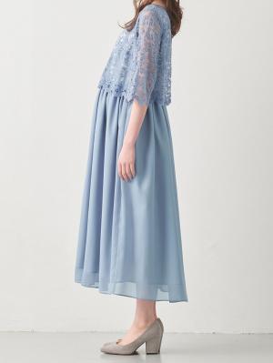 マタニティ ワンピース|レース×シフォンフォーマルワンピース　マタニティ・授乳服【出産後も長く使える】