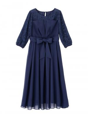 マタニティ ワンピース|シフォンタックフォーマルワンピース　マタニティ・授乳服【出産後も長く使える】|ネイビー