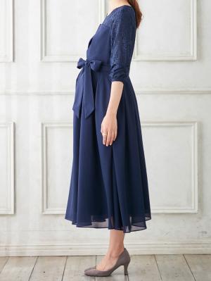 マタニティ ワンピース|シフォンタックフォーマルワンピース　マタニティ・授乳服【出産後も長く使える】