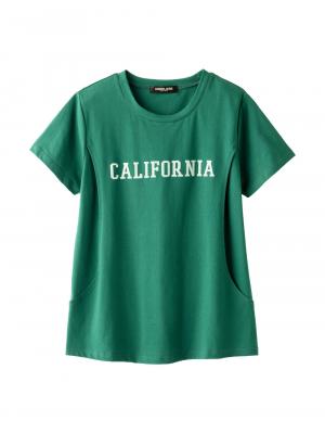 マタニティ トップス|ロゴTシャツ マタニティ・授乳服【出産後も長く使える】|CALIFORNIAグリーン