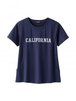 マタニティ トップス|ロゴTシャツ マタニティ・授乳服【出産後も長く使える】|CALIFORNIAネイビー
