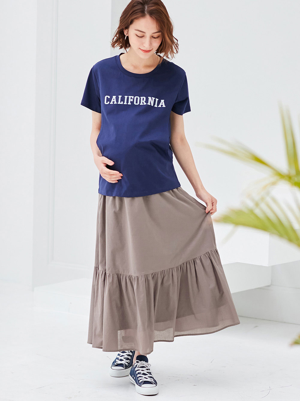ロゴTシャツ マタニティ・授乳服【出産後も長く使える】 マタニティ トップス(品番：10173) ｜マタニティウェア・授乳服通販｜ エンジェリーベ  公式