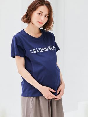 ロゴTシャツ　マタニティ・授乳服【出産後も長く使える】10173