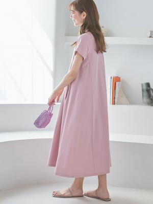 マタニティ ワンピース|Aライン半袖ワンピース（レギュラー丈）　マタニティ・授乳服【出産後も長く使える】|モーヴ