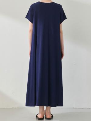 マタニティ ワンピース|Aライン半袖ワンピース（レギュラー丈）　マタニティ・授乳服【出産後も長く使える】