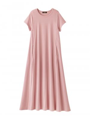 マタニティ ワンピース|Aライン半袖ワンピース（ロング丈）　マタニティ・授乳服【出産後も長く使える】|モーヴ