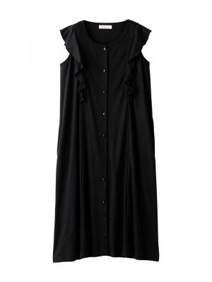 マタニティ パジャマ・ルームウェア|ラッフルスリーブ2WAYネグリジェ　マタニティ・授乳パジャマ|ブラック