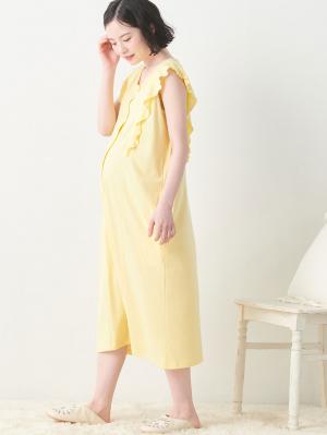 マタニティ パジャマ・ルームウェア|ラッフルスリーブ2WAYネグリジェ　マタニティ・授乳パジャマ