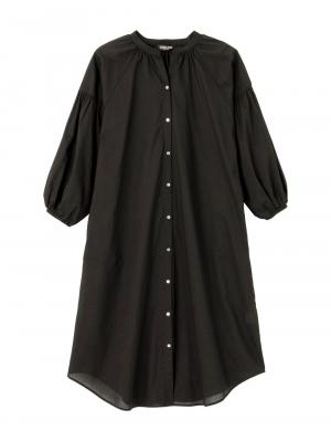 マタニティ ワンピース|コットンローン２WAYボリュームスリーブワンピース　マタニティ・授乳服【出産後も長く使える】|ブラック