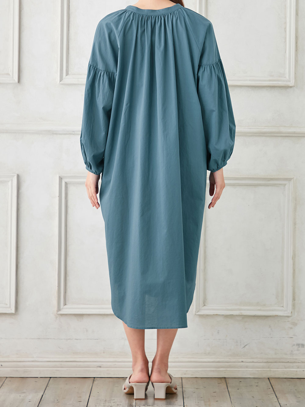 マタニティ ワンピース|コットンローン２WAYボリュームスリーブワンピース　マタニティ・授乳服【出産後も長く使える】