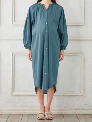 マタニティ ワンピース|コットンローン２WAYボリュームスリーブワンピース　マタニティ・授乳服【出産後も長く使える】