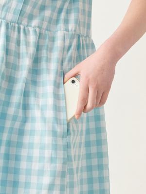 マタニティ パジャマ・ルームウェア|ギンガムチェックギャザーワンピースネグリジェ　マタニティ・授乳パジャマ