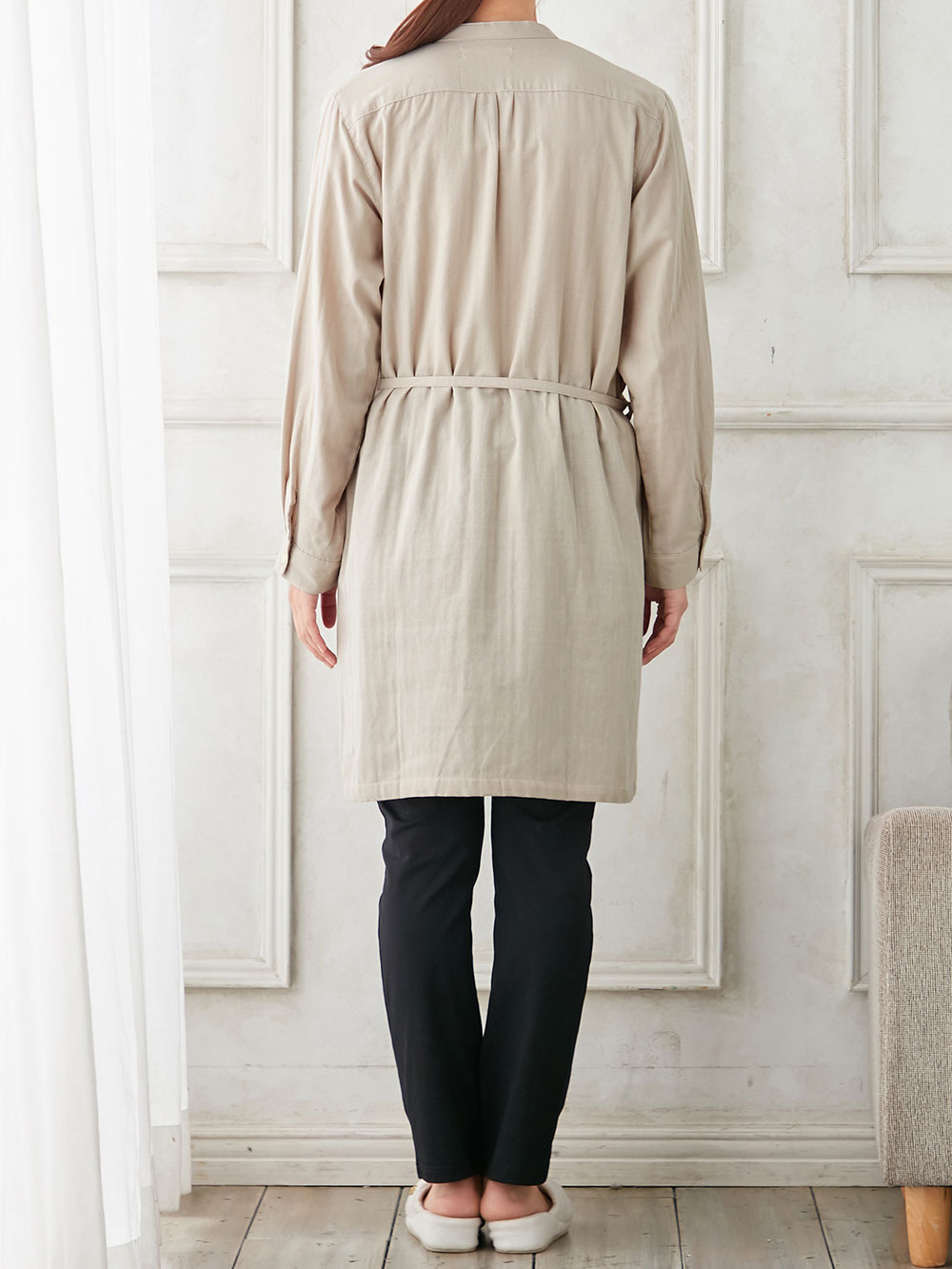 マタニティ パジャマ・ルームウェア|Ｗガーゼスリットネックワンピース＆産後も使えるレギンスパジャマ　マタニティ・授乳パジャマ